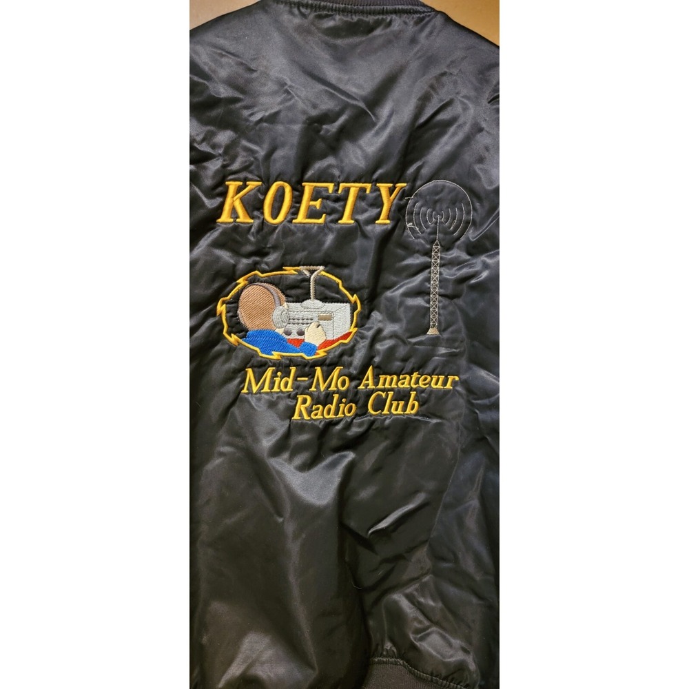 Vintage Okty Midmo Amateur Radio Club Jacket 3X Rare. Lined Bl. Quilted Original